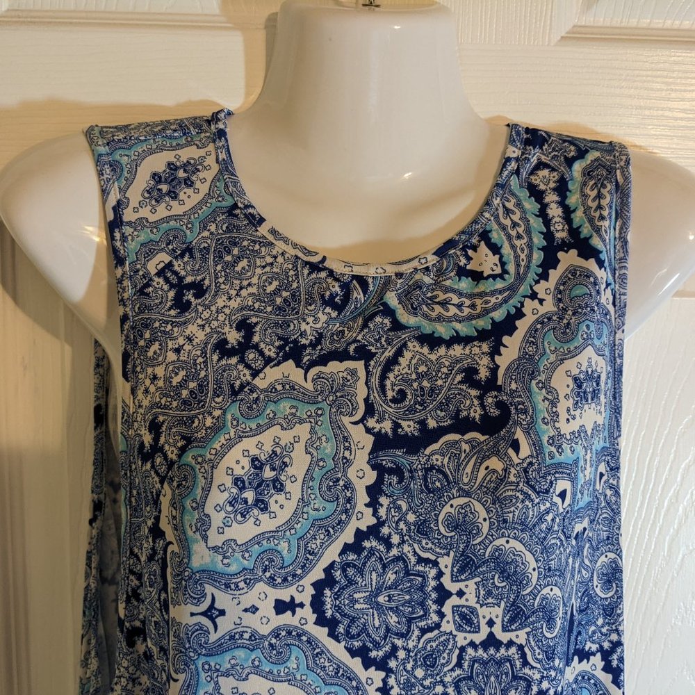 Show Me Your Mumu Blue & White Paisley Garrett Tank Sleeveless Dress - size S - Picture 2 of 9